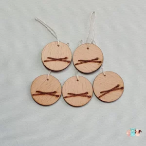 Lot de marqueur de maille en bois avec aiguilles gravée pour repérer des mailles de tricot.