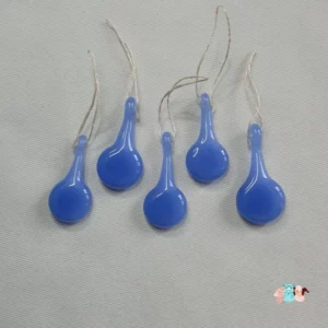 Lot de marqueur de maille en verre bleu pour repérer des mailles de tricot.