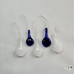 Lot de marqueur de maille en verre bleu ou blanc pour repérer des mailles de tricot.