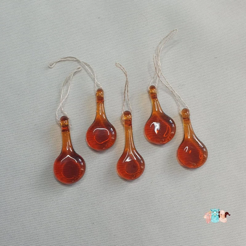 Lot de marqueur de maille en verre orange pour repérer des mailles de tricot.