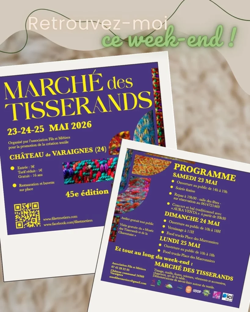 Affiche et programme du 45ème marché des tisserands à Varaignes